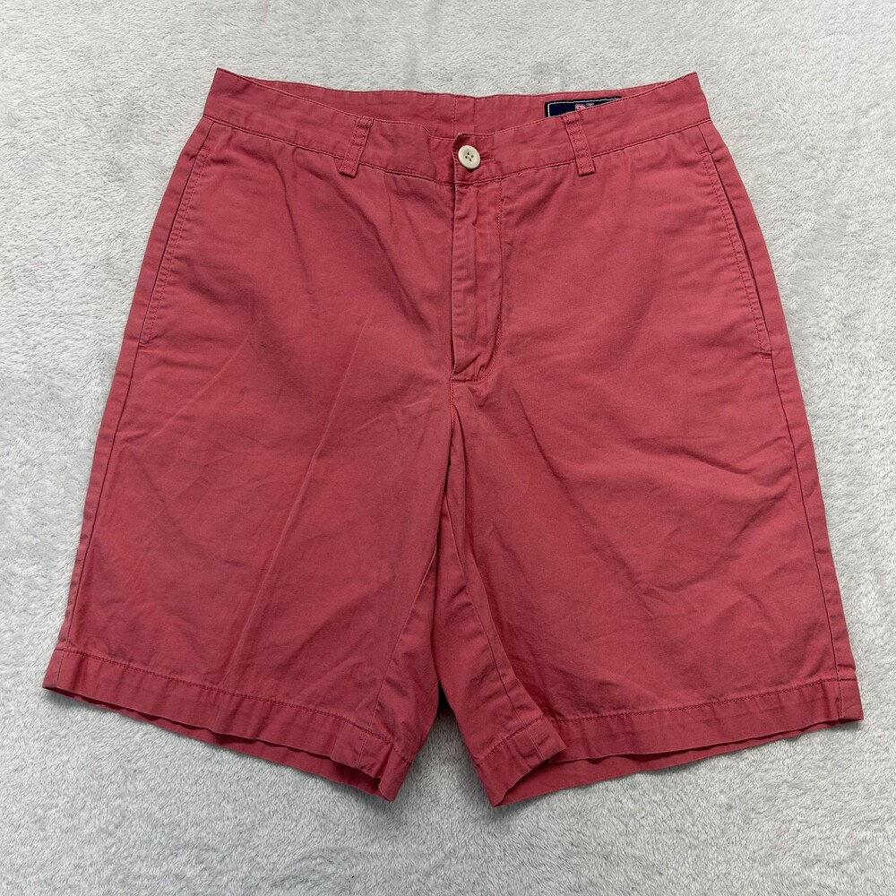 Vineyard Vines Shorts Mens 30 Pink Club Short Chino Cotton Canvas 9 Inseam